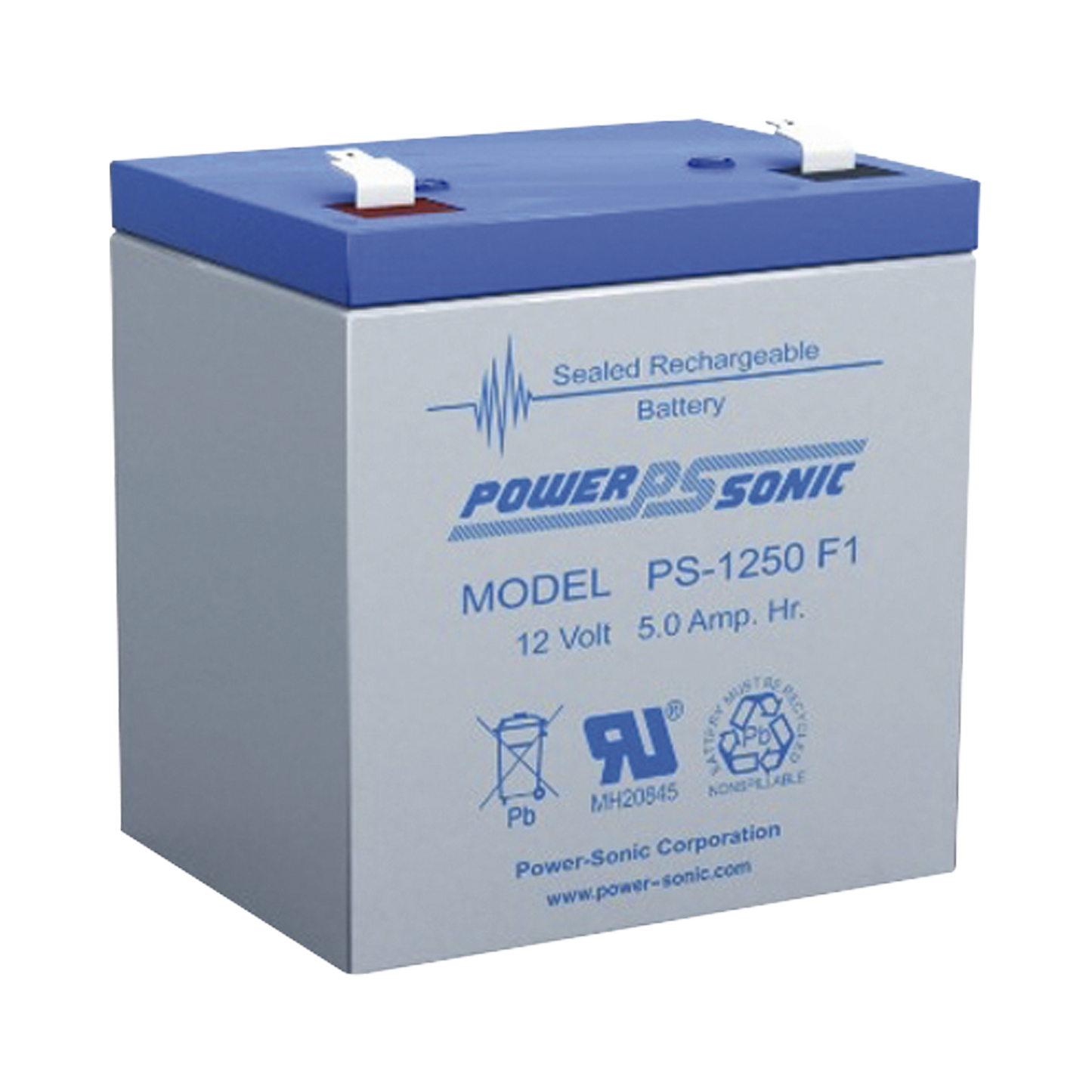 PS-1250-F1 Batería 12V, 5AH, Para Respaldo, Tecnologías AGM/VRLA, 5 Años Vida Útil, Terminales F1, Reconocida UL