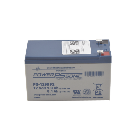 PS-1290-F2 - Batería 12V, 9AH, Para Respaldo, Tecnologías AGM/VRLA, 5 Años Vida Útil, Terminales F2, Reconocida UL