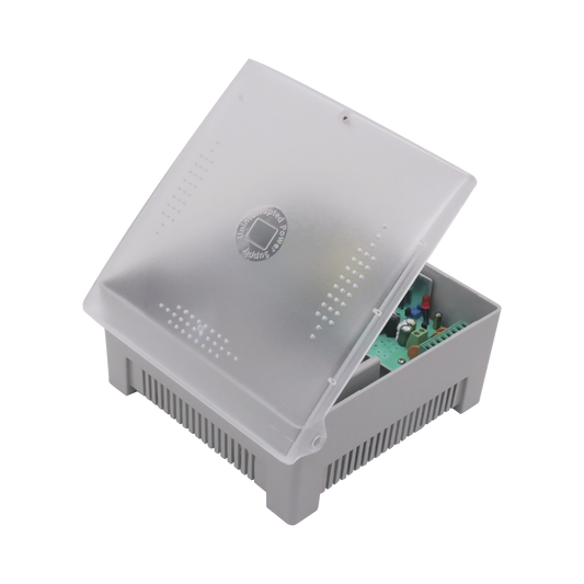 PS12DC4P Fuente de Alimentación con Gabinete de 4 Salidas de 11 - 15 Vcc / 5 Amper /  Voltaje de Entrada: 96 - 264 Vca / Soporta Protección contra Sobrecorriente de Salida, Protección contra Cortocircuito / Led Indicador