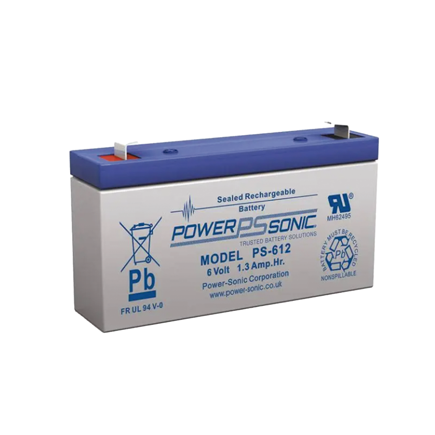 PS612-F1 - Batería 6V, 1.2AH, Para Respaldo, Tecnologías AGM/VRLA, 5 Años Vida Útil, Terminales F1, Reconocida UL