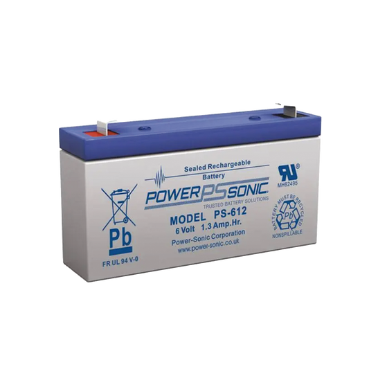 PS612-F1 - Batería 6V, 1.2AH, Para Respaldo, Tecnologías AGM/VRLA, 5 Años Vida Útil, Terminales F1, Reconocida UL