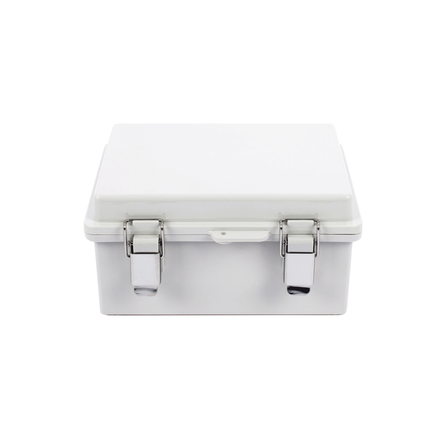 PST-1722-11E Gabinete de Plástico ABS, Uso en Intemperie IP66 (170 x 220 x 110 mm) Cierre por broche Inoxidable y Permite Cerrado con Candado y Llave (Perno 5mm) No Incluido
