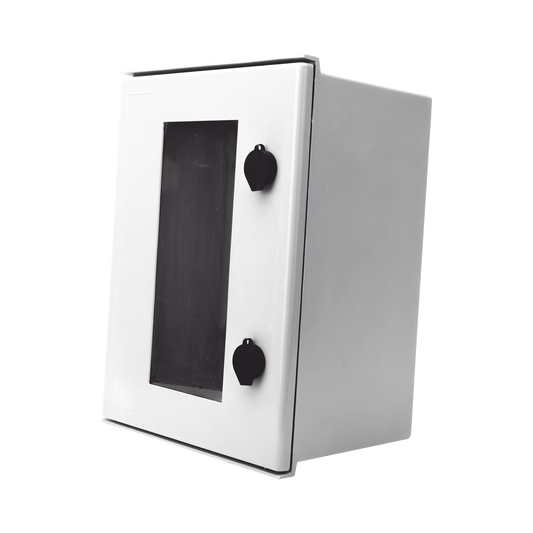 PST-3040-20PT Gabinete de Poliéster IP65 Puerta Transparente, Uso en Intemperie (300 x 400 x 200 mm) con Placa Trasera Interior de Plástico (Incluye Chapa y Llave).