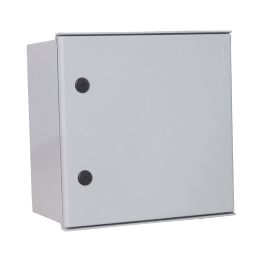PST-4040-20P - Gabinete de Poliéster IP65 Uso en Intemperie (400 x 400 x 200 mm) con Placa Trasera Interior de Plástico (Incluye Chapa y Llave).