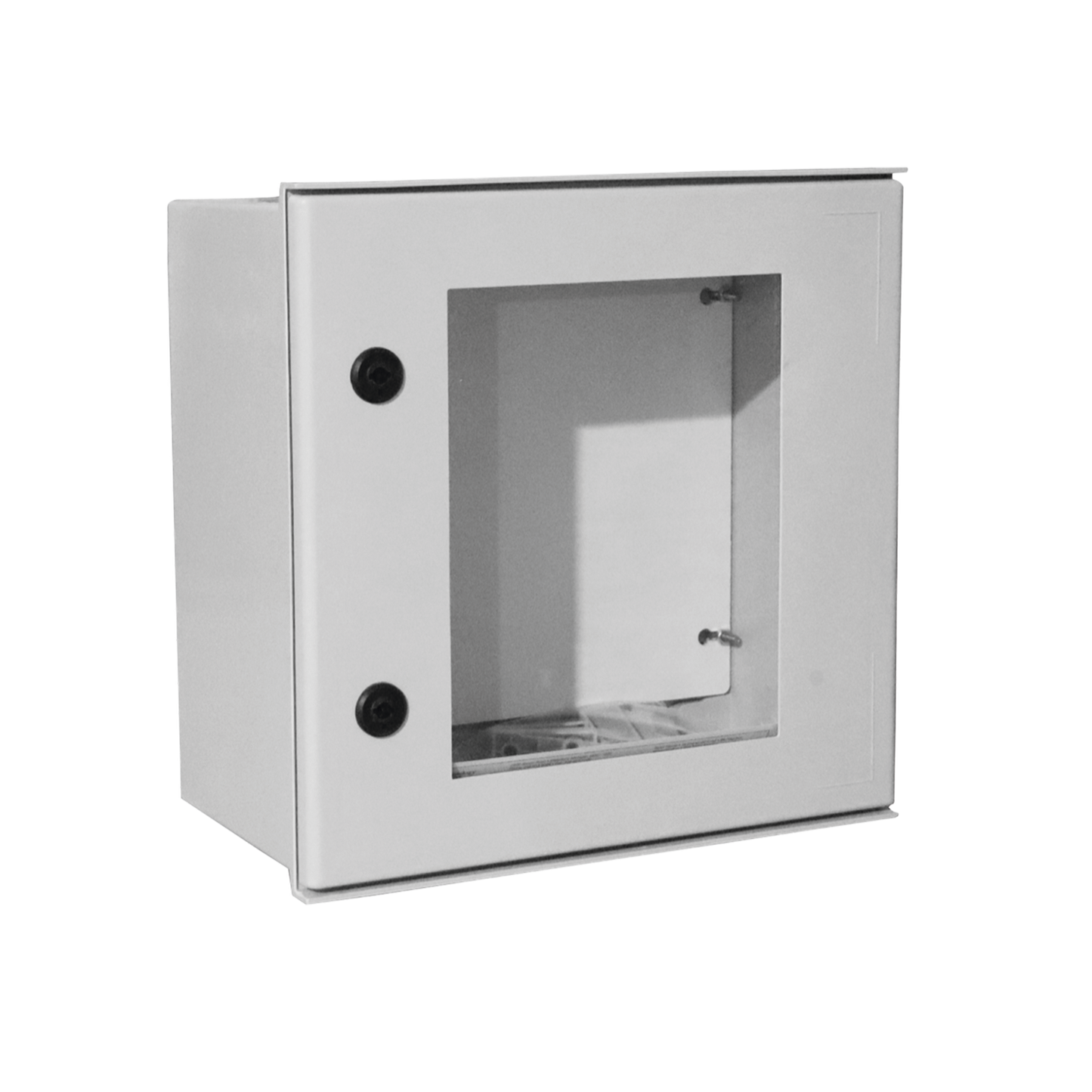 PST-4040-20PT - Gabinete de Poliéster IP65 Puerta Transparente, Uso en Intemperie (400 x 400 x 200 mm) con Placa Trasera Interior de Plástico (Incluye Chapa y Llave).