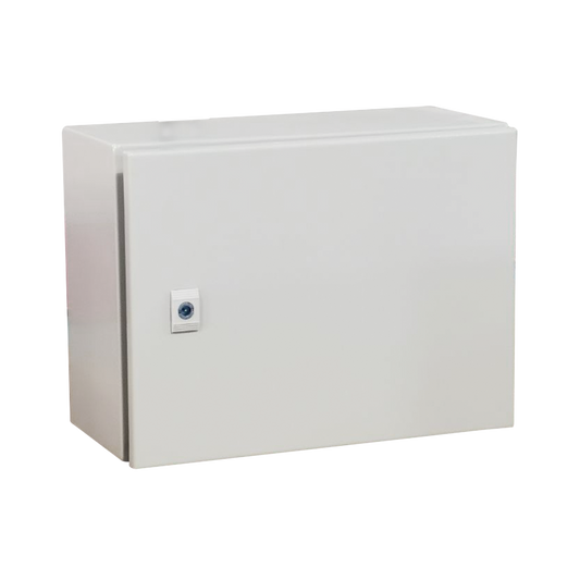 PST-5030-30A - Gabinete de Acero IP66 Uso en Intemperie (500 x 300 x 300 mm) con Placa Trasera Interior Metálica y Compuerta Inferior Atornillable (Incluye Chapa y Llave T). Ideal para Centros de Carga y Tableros de Control