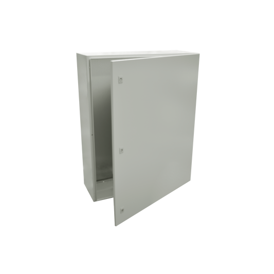 PST-80120-40A Gabinete de Acero IP66 Uso en Intemperie (800 x 1200 x 400 mm) con Placa Trasera Interior Metálica y Compuerta Inferior Atornillable (Incluye Chapa y Llave).