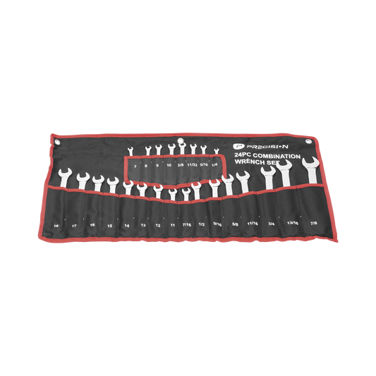 PST-H030-02 Juego de 24 Llaves Combinadas Métricas e Inglesas con Estuche.