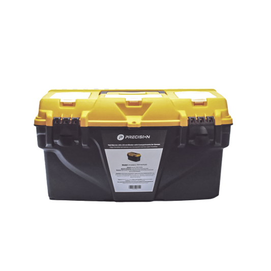 PST-H070-01 - Caja Porta Herramientas 17", 44x26x23 cm Bicolor con Compartimientos para Tornillos.