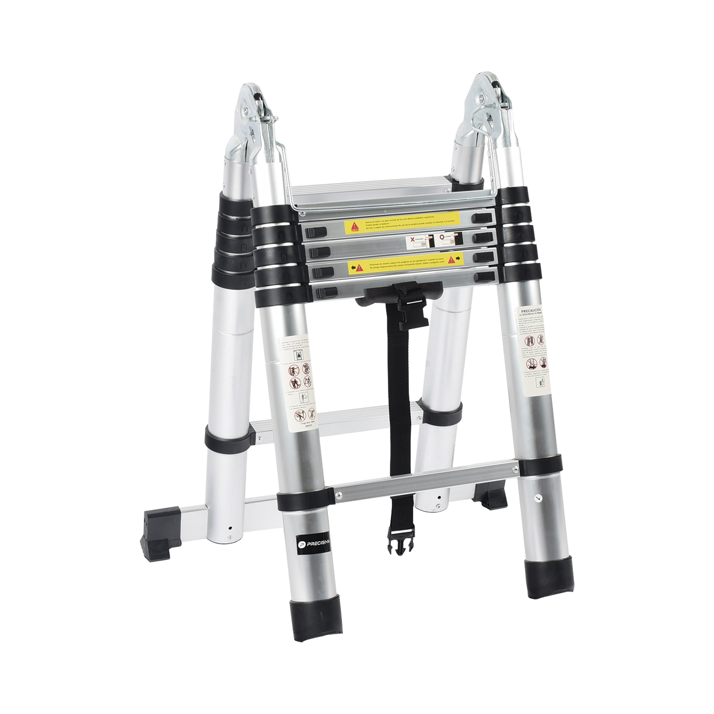PST-H10-002 - Escalera Telescópica de Aluminio Tipo Tijera de 1.9 + 1.9 Metros de Altura