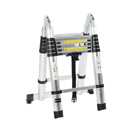 PST-H10-002 - Escalera Telescópica de Aluminio Tipo Tijera de 1.9 + 1.9 Metros de Altura