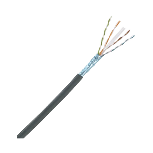 PUO6X04BL-CEG Bobina de Cable Planta Externa con Gel, de 4 pares, Cat6A, UTP, Color Negro, 305m
