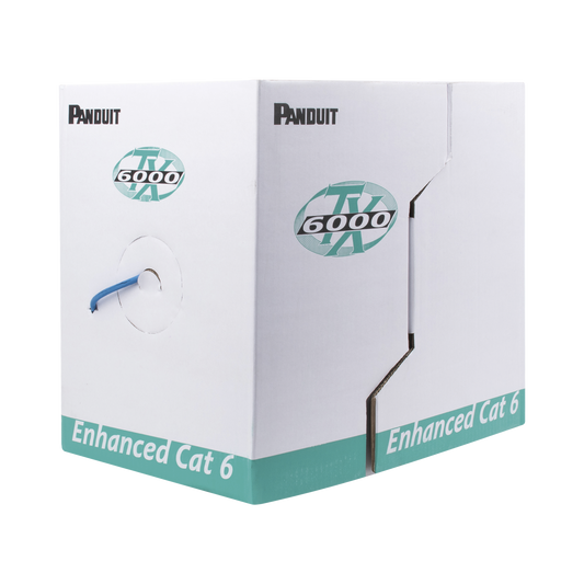 PUR6004BU-FE Bobina de Cable UTP 305 m. de Cobre, TX6000? PanNet, Reelex, Azul, Categoría 6 Mejorado (23 AWG), PVC (CMR, Riser), de 4 pares