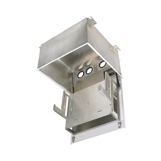 PZICEA Gabinete PanZone Premium, de Montaje en Techo, Con 2 UR Para Equipo Activo y 6 UR Para Paneles de Parcheo, Fabricado en Acero, Color Blanco