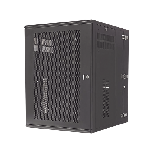 PZWMC1830P Gabinete PanZone de Montaje en Pared, de 19in, Puerta Ventilada, 18 UR, 762mm de Profundidad, Color Negro