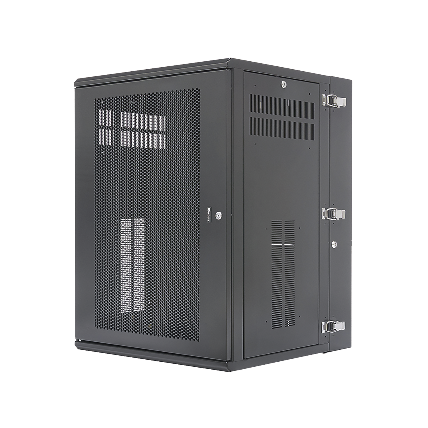 PZWMC18P - Gabinete PanZone de Montaje en Pared, de 19in, Puerta Ventilada, 18 UR, 635mm de Profundidad, Color Negro