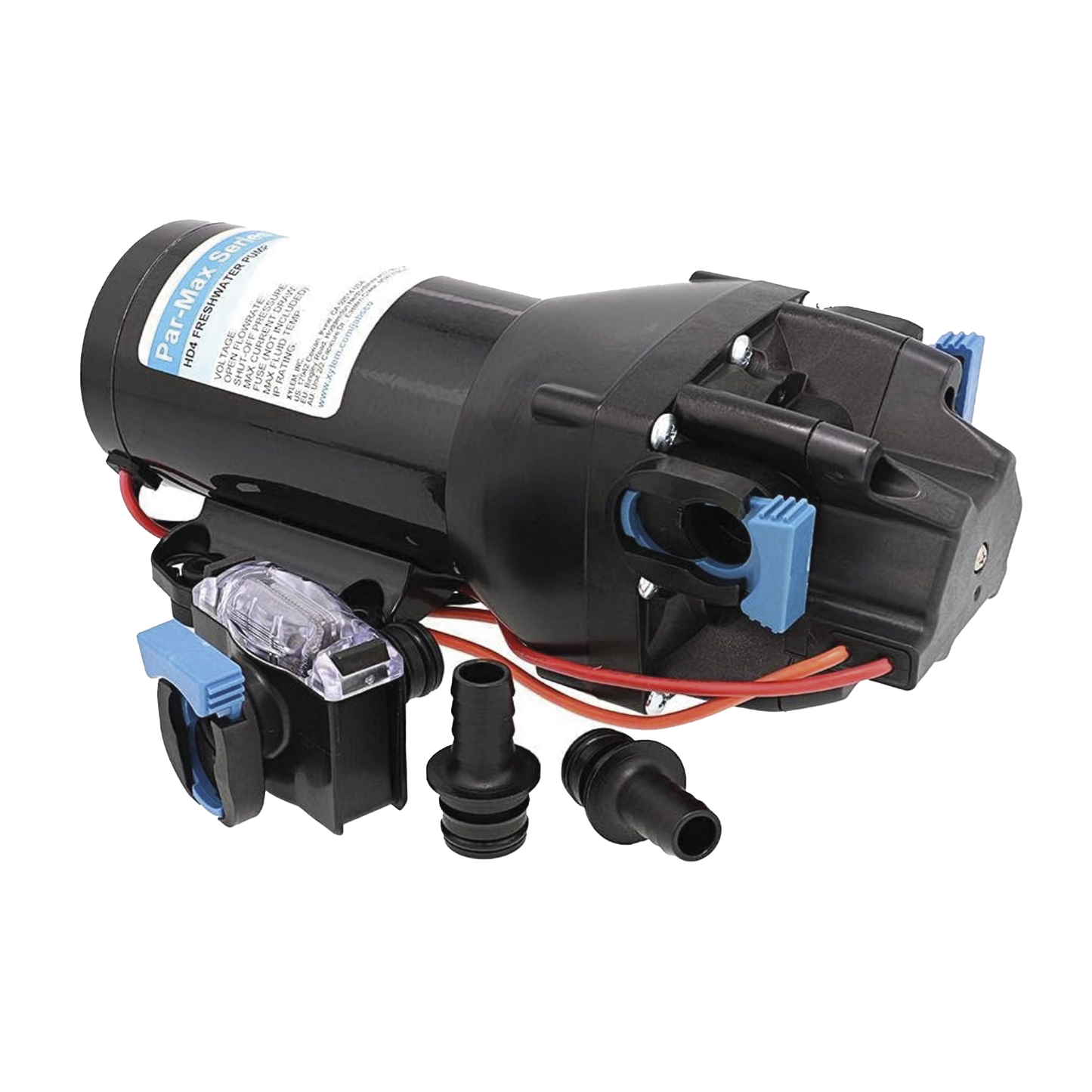 Bomba controlada por presión Par Max HD 4' a 24 Vca, alta presión 60PSI, 15 LPM / 4 GPM