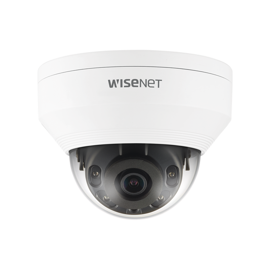 QNV-8010R Cámara IP Tipo Domo Antivandálica 5 Megapíxel / Lente 2.8 mm / IR 20M / WDR 120db / Exterior IP66 / H.265 & WiseStream