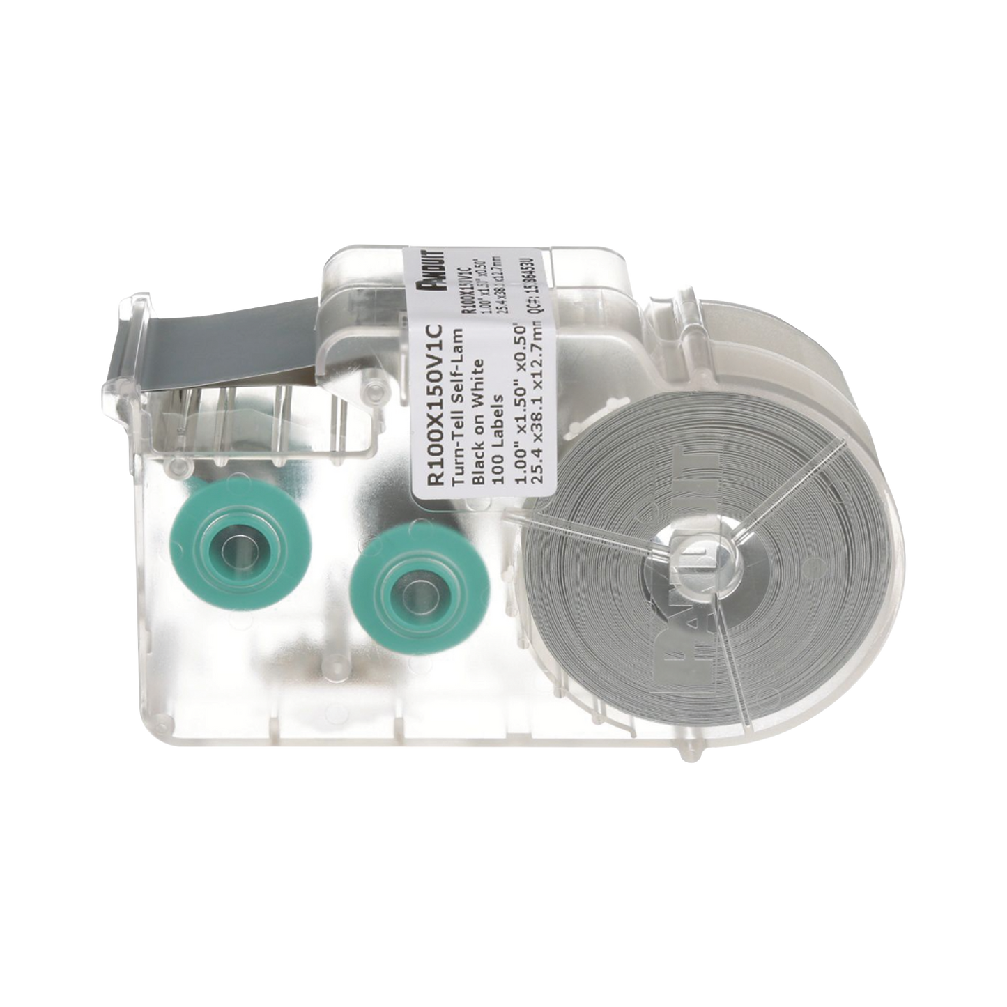 R100X150V1C - Casete de 100 Etiquetas Autolaminadas Turn-Tell, con Rotaci�n para Mejor Visibilidad, para Cables de Redes de Cobre o Fibra �ptica, de 5.5 a 7.1 mm (0.22 a 0.28 pulgadas) de Di�metro