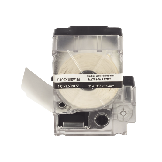R100X150V1M - Casete de 100 Etiquetas Autolaminadas Turn-Tell, con Rotaci�n para Mejor Visibilidad, para Cables de Redes de Cobre o Fibra �ptica, de 5.5 a 7.1 mm (0.22 a 0.28 pulgadas) de Di�metro