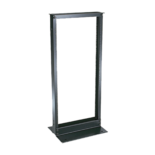 R2P48 Rack de Dos Postes Estándar de 19 in, Rieles Numerados y Roscados #12-24, Fabricado en Aluminio, 24 Unidades de Rack, Color Negro