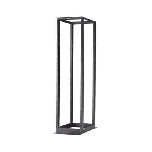 R4P23 Rack de Cuatro Postes Estándar de 19, Rieles Numerados y Roscados #12-24, Profundidad Máxima de 23 in, 45 Unidades de Rack, Color Negro