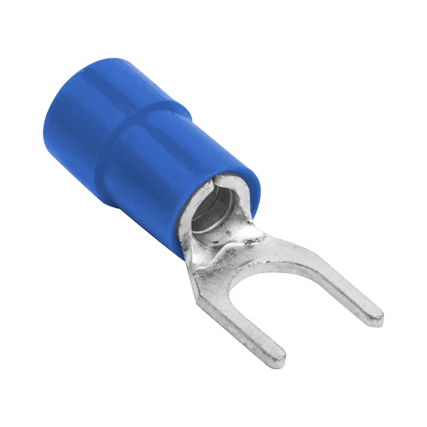 RB1157 - Terminal tipo horquilla ( espada ) aislada / 18 - 14 AWG / Azúl / Paquete de 25 piezas.