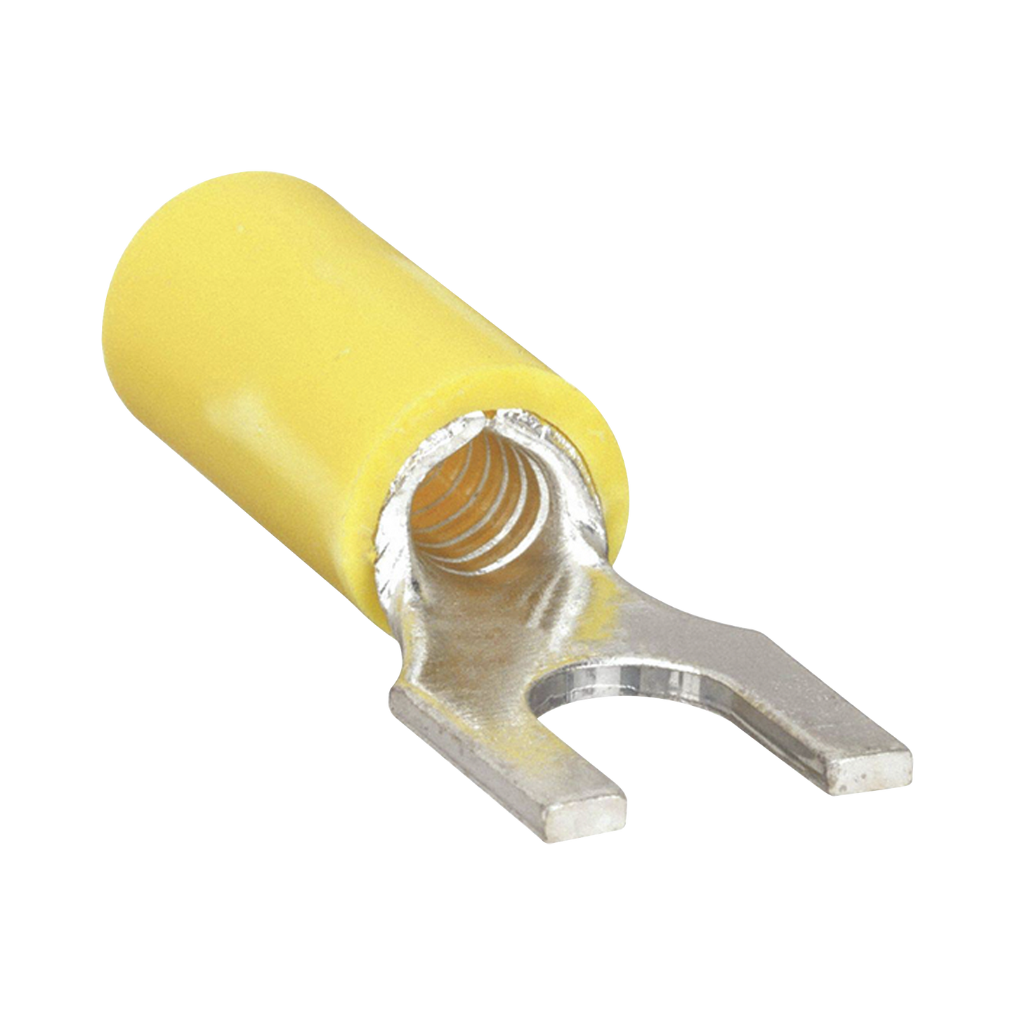RC1157-100 - Terminal tipo horquilla ( espada ) aislada / 12 - 10 AWG / Amarillo / Paquete de 25 piezas.