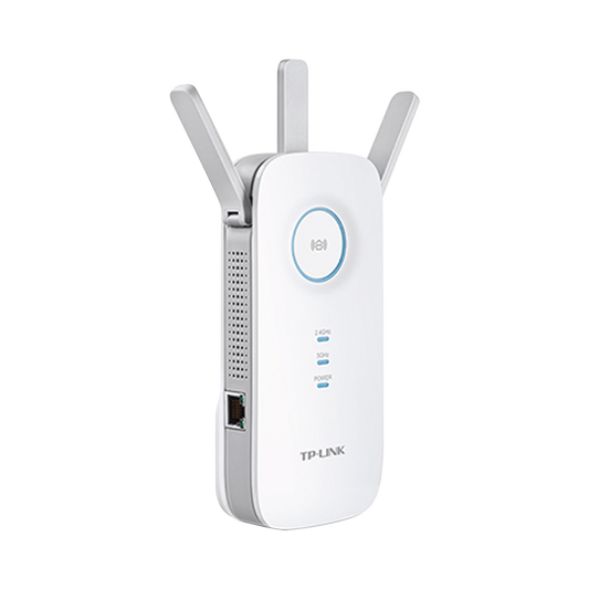 RE450 Repetidor / Extensor de Cobertura WiFi AC, 1750 Mbps, doble banda 2.4 GHz y 5 GHz, con 1 puerto 10/100/1000 Mbps, 3 antenas externas
