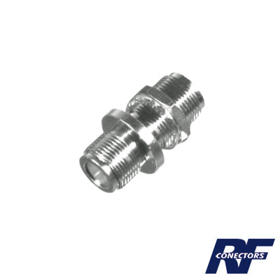 RFN-1023 - Adaptador Doble N Hembra para Chasis de Montaje Frontal en Doble D Plano y Cuerpo Plateado.