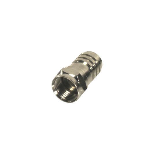RFF-1402-D Conector F Macho Plegable para Cable Coaxial RG-59/U, Níquel / Níquel /Polietileno.