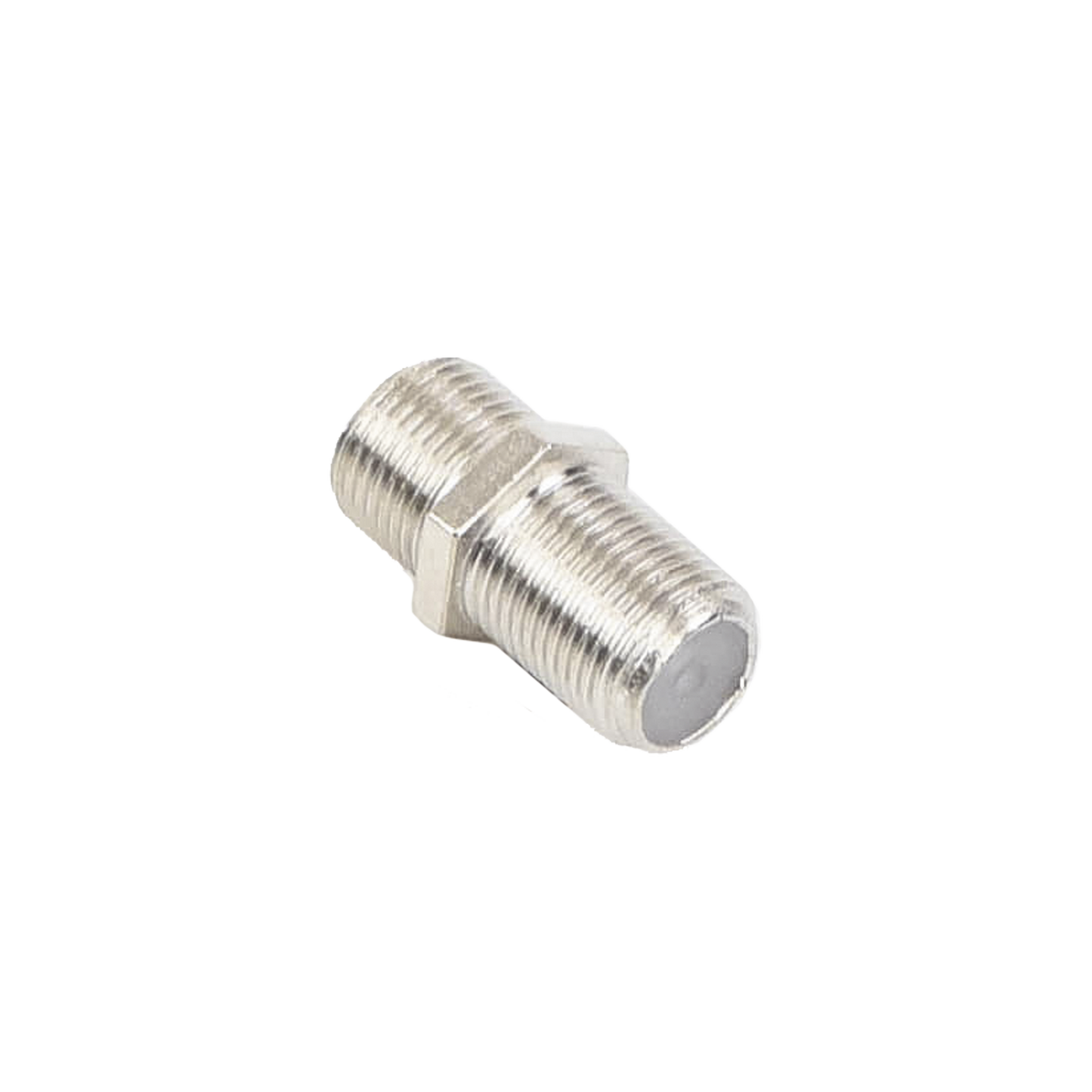 RFF-1476 - Adaptador Barril para 75 Ohm, de Conector F Hembra a F Hembra, Níquel/ Estaño/ Polietileno.