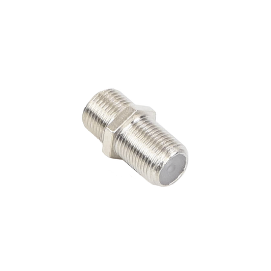 RFF-1476 - Adaptador Barril para 75 Ohm, de Conector F Hembra a F Hembra, Níquel/ Estaño/ Polietileno.
