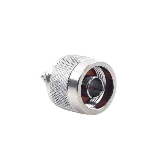 RFN-1005-C1 - Conector N Macho Coaxial de Anillo Plegable para Cable RG-142/U, Niquel/ Oro/ Teflón.