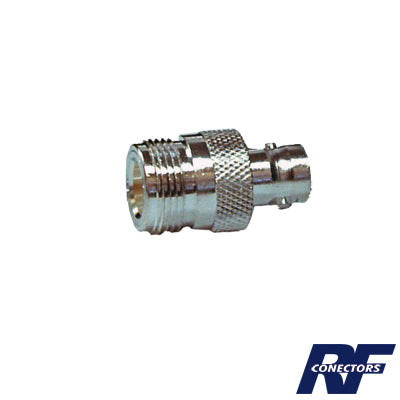 RFN-1039-1 - Adaptador en Línea, de Conector N Hembra a BNC Hembra, Plata/ Oro/ Teflón.