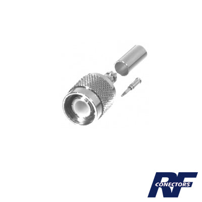 RFT-1202-2T - Conector TNC Macho de Anillo Plegable para Cables RG-58/U, RG-142/U, LMR-195, Níquel/ Oro/ Teflón.