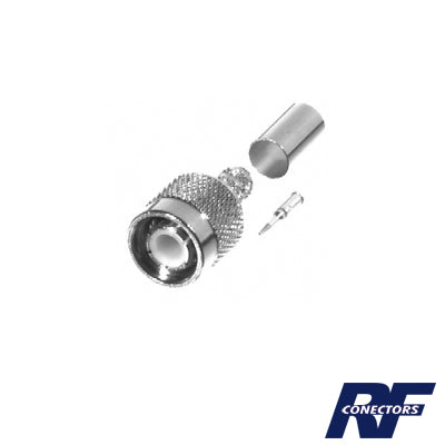 RFT-1203-1X - Conector TNC Macho de Anillo Plegable para Cables LMR-240, RG-8/X, 9258, Niquel/Oro/Delrin.