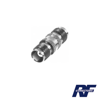 RFT-1225 - Adaptador Barril en Línea de Conector TNC Hembra a TNC Hembra, Níquel/ Oro/  Teflón.