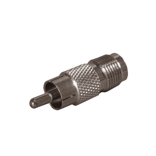 Adaptador de TNC Hembra a RCA Macho tipo Fono para Aplicaciones de Audio y Video, Níquel/ Oro/ Teflón.�??