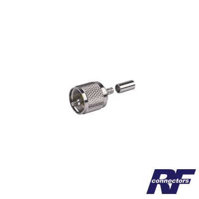 RFU-505 - Conector UHF Macho (PL-259) de Anillo Plegable para Ensamblar en Cables RG-58/U, RG-142/U.