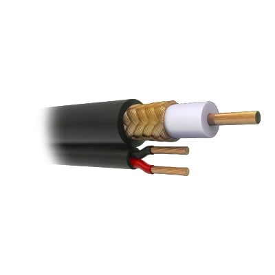 RG-59-V/1000 ( venta x metro ) Cable siamés coaxial RG59. ( Forro grabado con la marca SYSCOM )