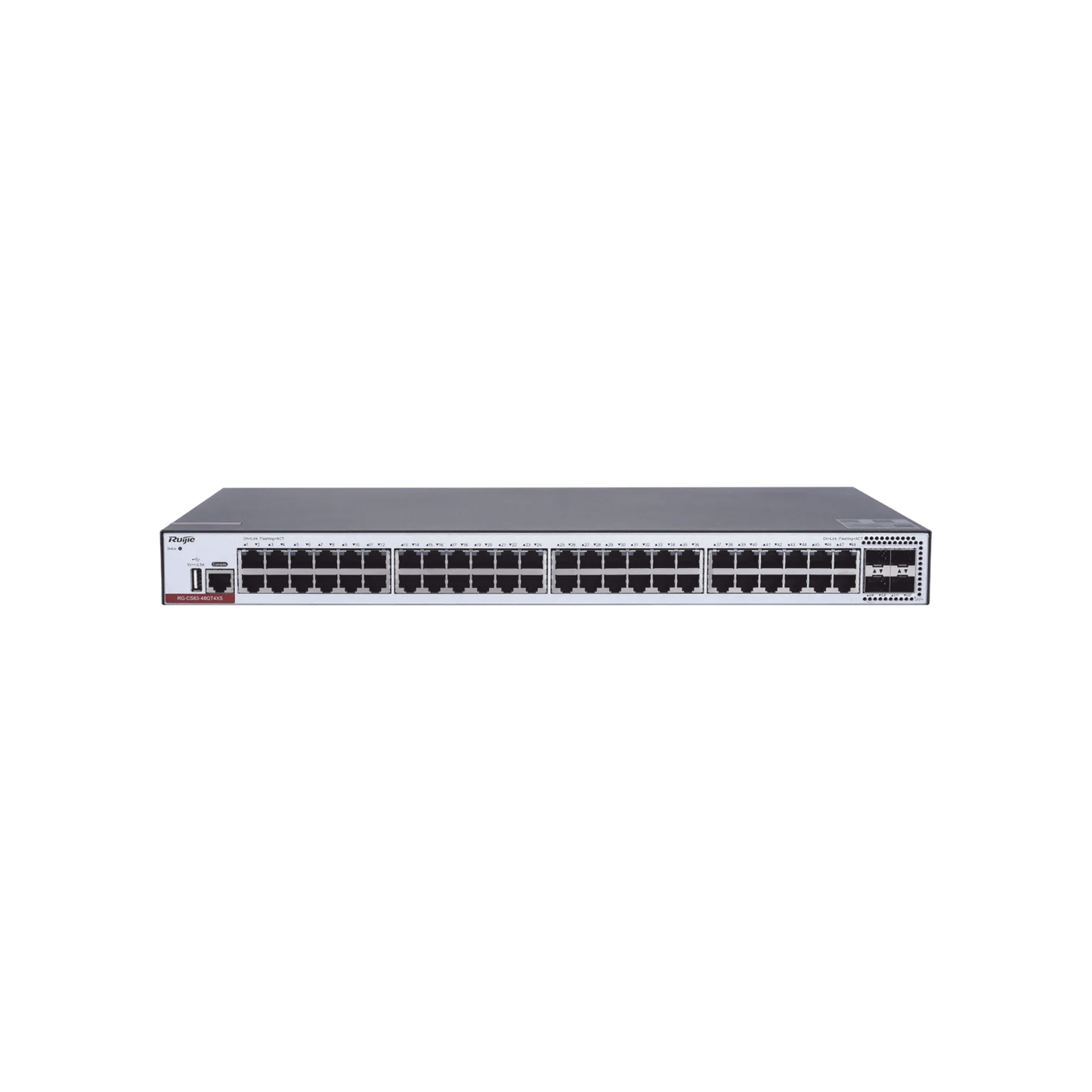 RG-CS83-48GT4XS - Switch Administrable Capa 3 con 48 puertos Gigabit + 4 SFP+ para fibra 10Gb, gestión gratuita desde la nube.
