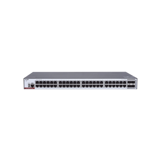 RG-CS83-48GT4XS - Switch Administrable Capa 3 con 48 puertos Gigabit + 4 SFP+ para fibra 10Gb, gestión gratuita desde la nube.