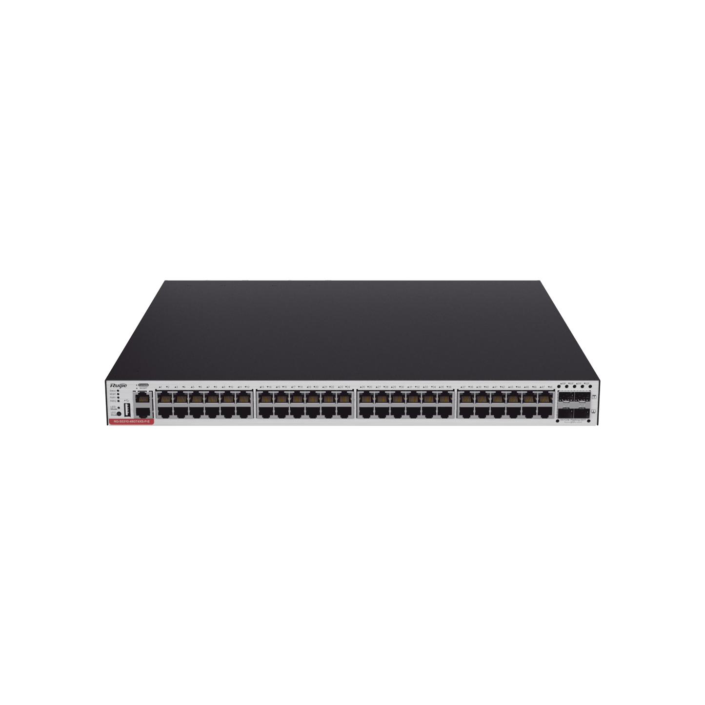 RG-CS83-48GT4XS-PD - RG-CS83-48GT4XS-PD Switch Administrable Capa 3 PoE con 48 puertos Gigabit 802.3af/at + 4 SFP+ para fibra 10Gb, hasta 1,480 watts, gestión gratuita desde la nube.