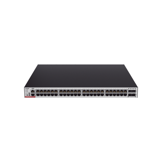 RG-CS83-48GT4XS-PD - RG-CS83-48GT4XS-PD Switch Administrable Capa 3 PoE con 48 puertos Gigabit 802.3af/at + 4 SFP+ para fibra 10Gb, hasta 1,480 watts, gestión gratuita desde la nube.