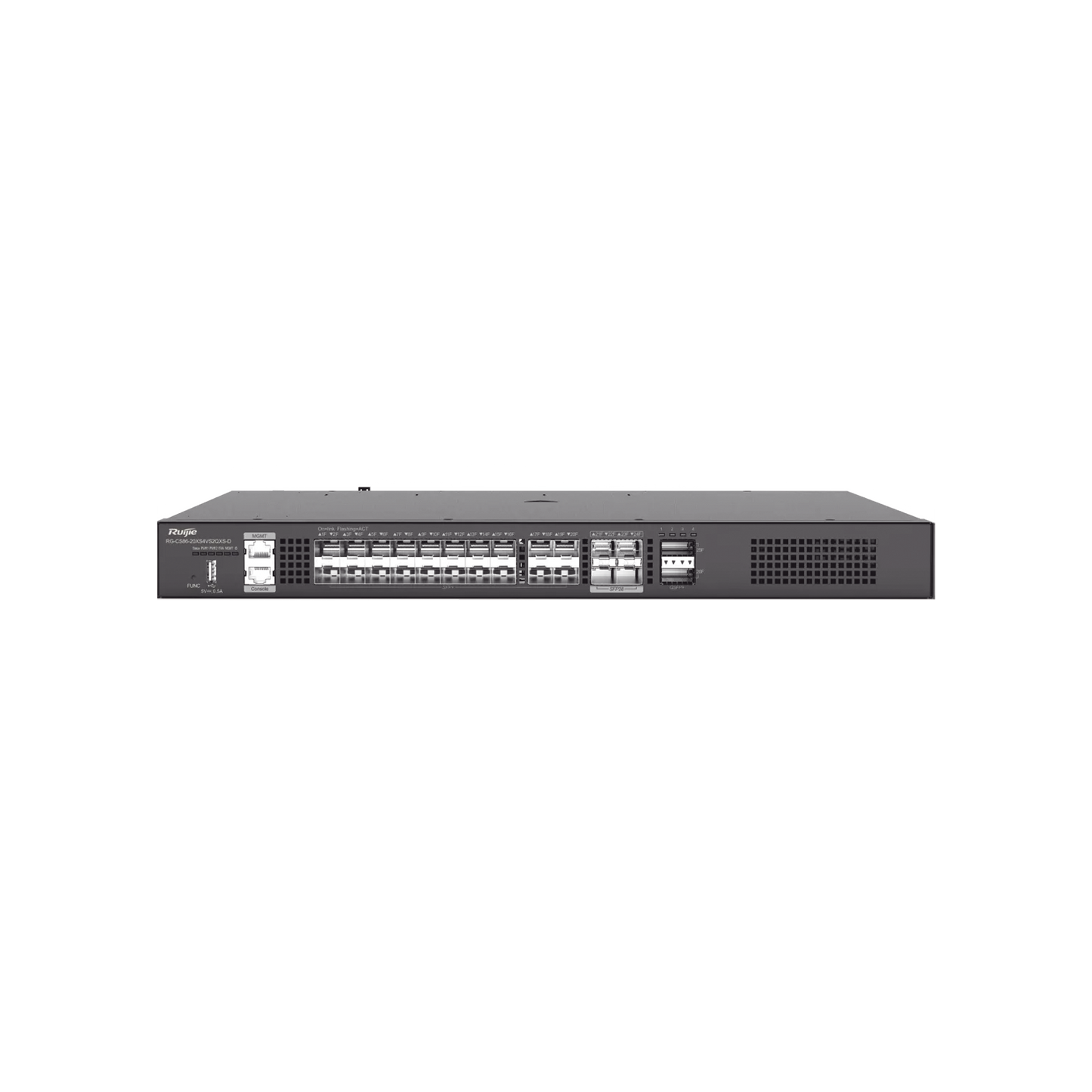 RG-CS86-20XS4VS2QXS-D - Switch Core Distribuidor para Fibra con 20 Puertos SFP+ (10G), 4 Puertos SFP28 (25G) y 2 Puertos QSFP+ (40G)