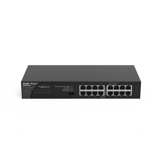 RG-ES116G-L - Switch no administrable, Visible en la Topología en la Nube, con 16 puertos Gigabit