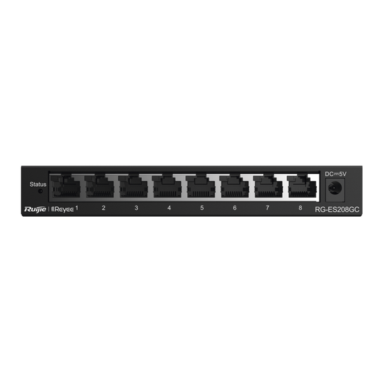 RG-ES208GC - Switch Administrable con 8 puertos Gigabit, gestión gratuita desde la nube