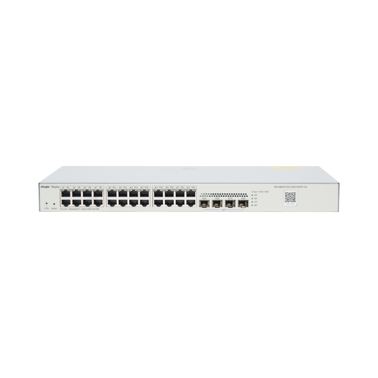 RG-NBS3100-24GT4SFP-V2 - Switch Administrable L2, 24 Puertos Eth 1G, 4 puertos SFP 1G, Administración Remota en la Nube.