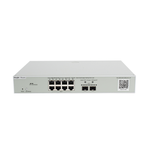 RG-NBS5300-8MG2XS-UP - Switch Multi-Gigabit PoE++ 370W 802.3bt Capa 3 Administrable Cloud, Diseñado Para Access Points WiFi 6/7